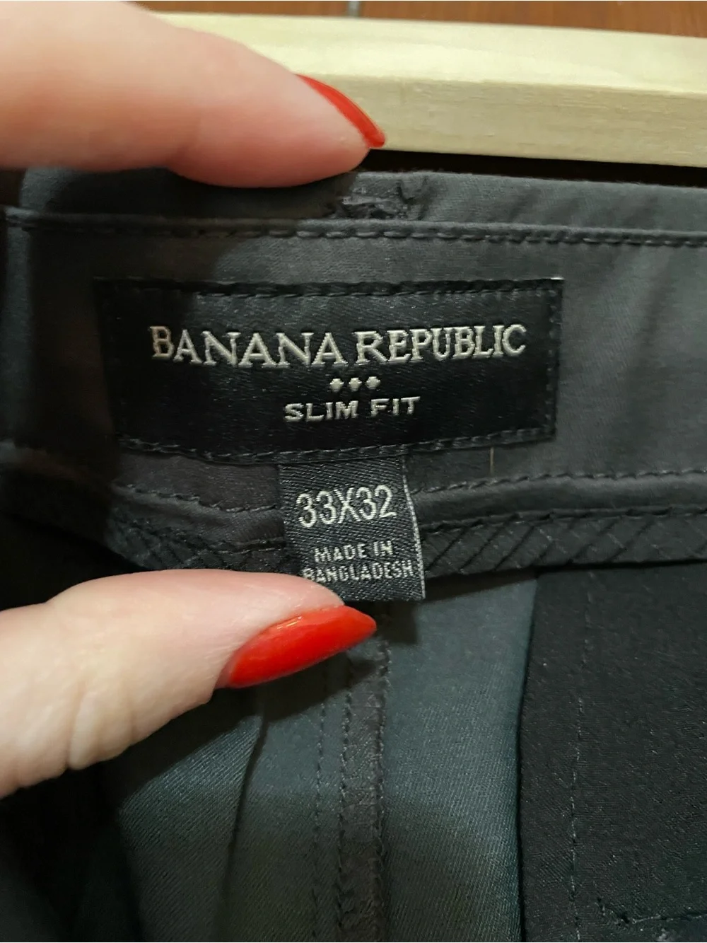 Banana Republic Charcoal Slim Fit Stretch Chinos 33x32